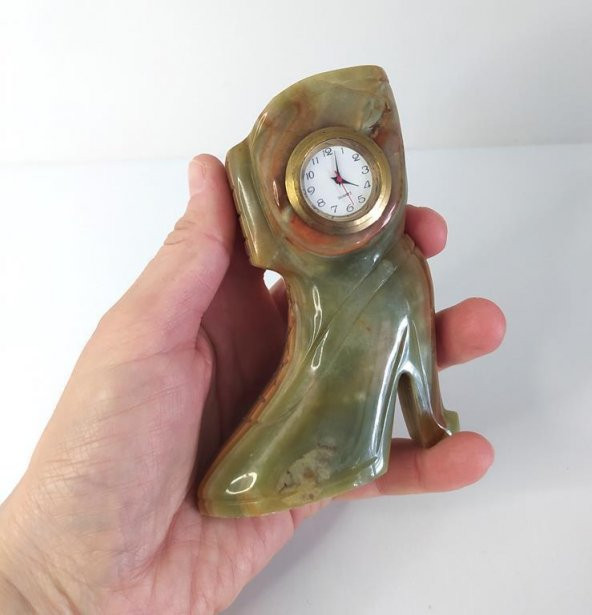 Saat Çizme Ayakkabı Biblo Doğal Onix Mermer Taş Biblo Ev Masa Süsü Dekoratif Obje - 2