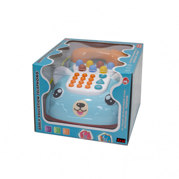 Sevimli Telefon Işıklı Sesli Klasik Telefon Turkuaz - 4