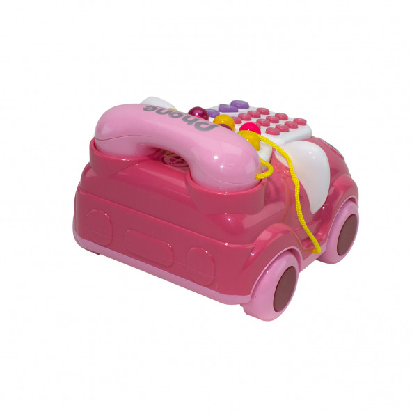 Sevimli Telefon Işıklı Sesli Klasik Telefon Pembe - 3