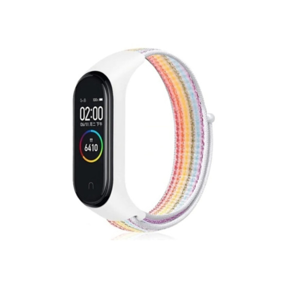 Xiaomi Mi Band 6 Mi Band 5 Akıllı Bileklik Uyumlu Hasır Kumaş Cırtlı Kordon Kayış - 4
