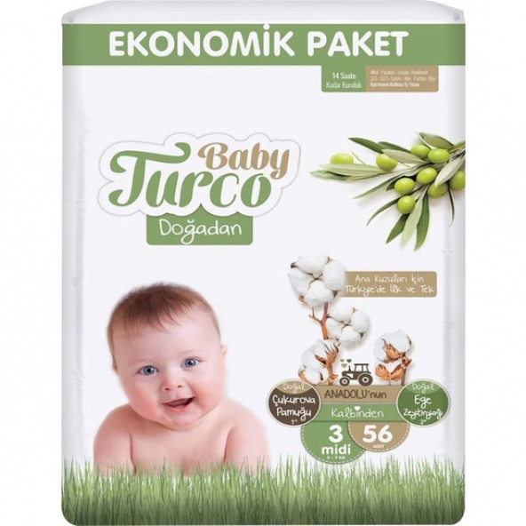 Baby Turco Bebek Bezi 3 Numara ( 56'lı )