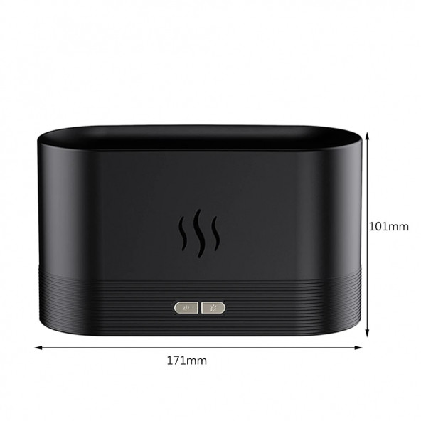Ultrasonik Hava Nemlendirici Buhar Makinesi 3D Alev Işığı Yağ Difüzör USB - 2