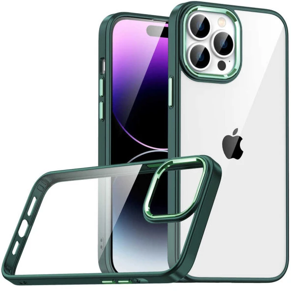 Apple iPhone 14 Pro Max Kılıf Zore Flora Kapak Kılıf  Yeşil