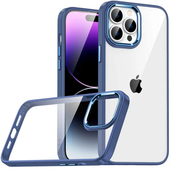 Apple iPhone 14 Pro Max Kılıf Zore Flora Kapak Kılıf  Sierra Mavi