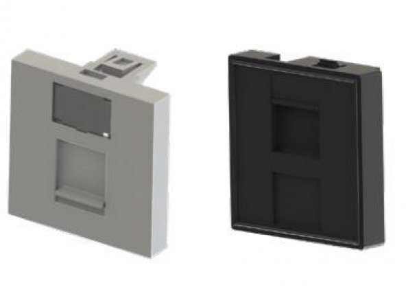 Ne-ad 45x45 Tekli Data Kapak Faceplate Siyah