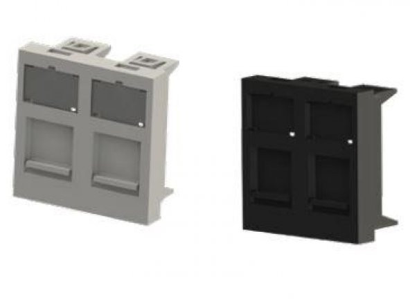 Ne-ad 45x45 İkili Data Kapak Faceplate Siyah