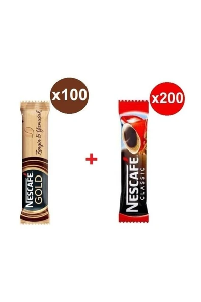 Nescafe Gold 2g X 100 Ad. + Classic 2g X 200 Ad. ürün görseli 1