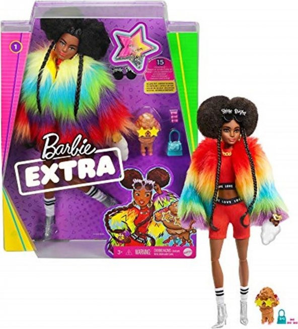 Barbie Extra - Gökkuşağı Renkli Ceketli Bebek