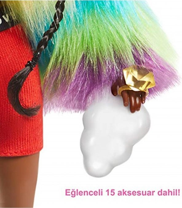 Barbie Extra - Gökkuşağı Renkli Ceketli Bebek - 3