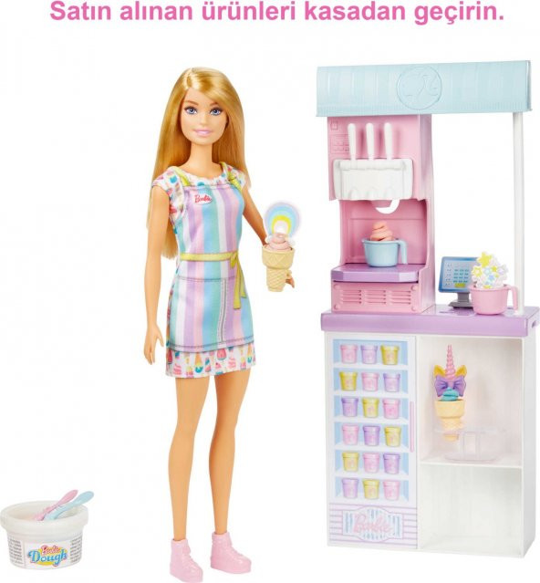 Barbie Dondurma Dükkanı Oyun Seti HCN46 - 5
