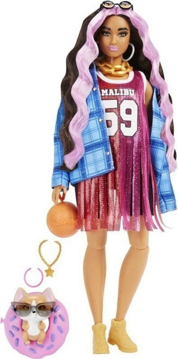 Barbie Extra Ekose Ceketli Bebek