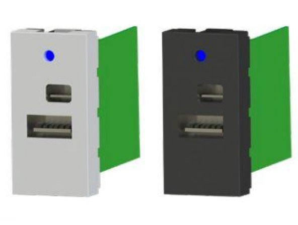 Ne-ad 45x22,5 İkili Şarj Adaptörü A/C Siyah