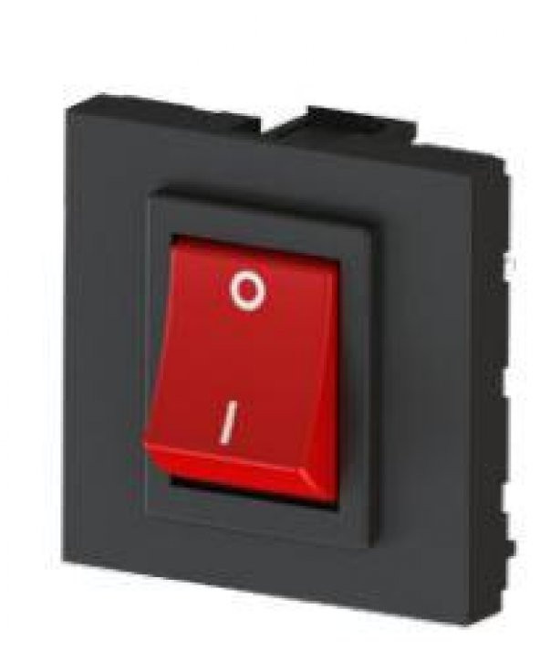 Ne-ad 45x45 Işıklı Anahtar Siyah