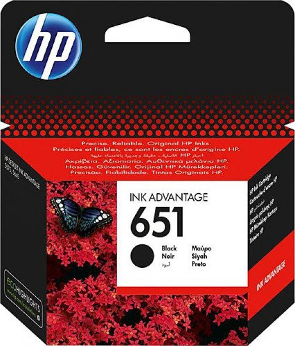 HP 651 C2P10AE Siyah Kartuş 600 Sayfa