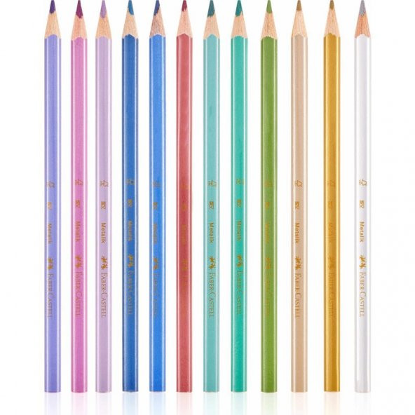 FABER BOYA KALEMI UCGEN METALIK 12 RENK - Resim 2
