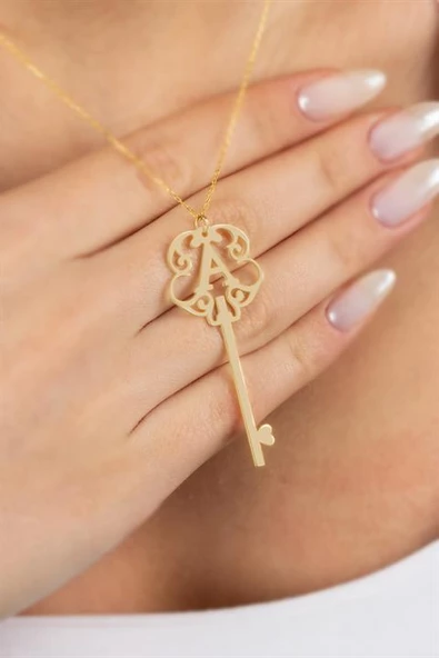 Gümüş Harfli Anahtar Kolye