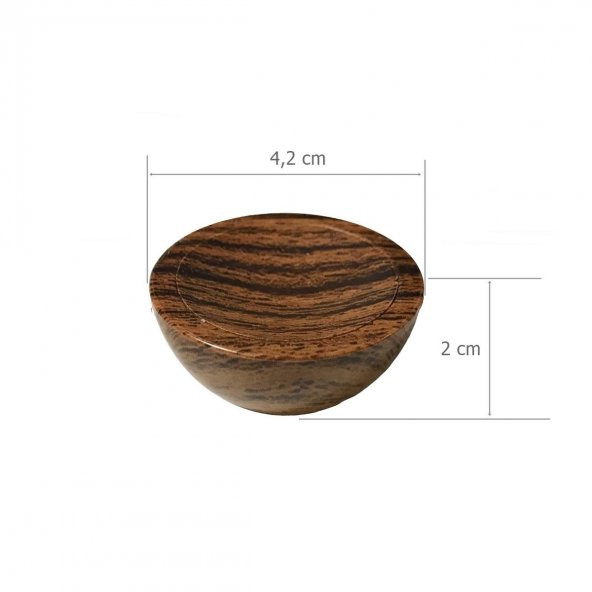 Plastik Oval Mobilya Kulp Tek Vidalı Düğme Ahşap Desenli Ceviz - 2