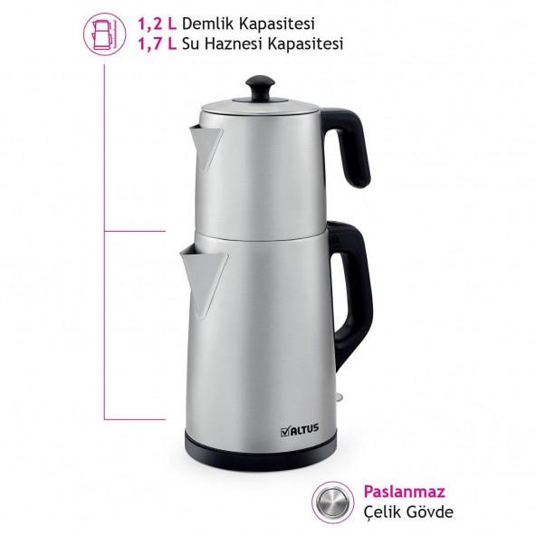 Altus AL 795-I Inox 1650 W Çelik Çay Makinesi - 3