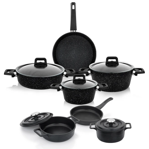 Schafer Dark Storm Pro Granit 12 Parça Tencere Seti - 2