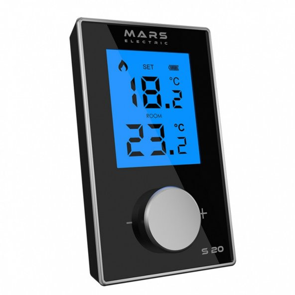 Mars S20 Kablosuz Oda Termostatı Siyah