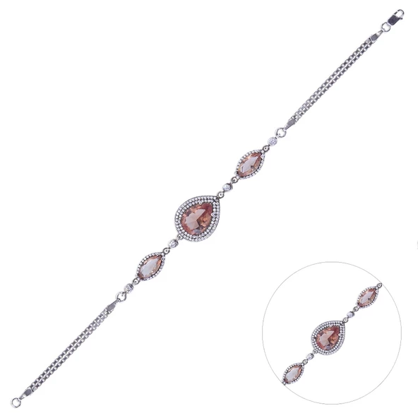 Nusnus Damla Zultanite Taşlı Kadın Gümüş Bileklik 10.10 Gr ürün görseli 1