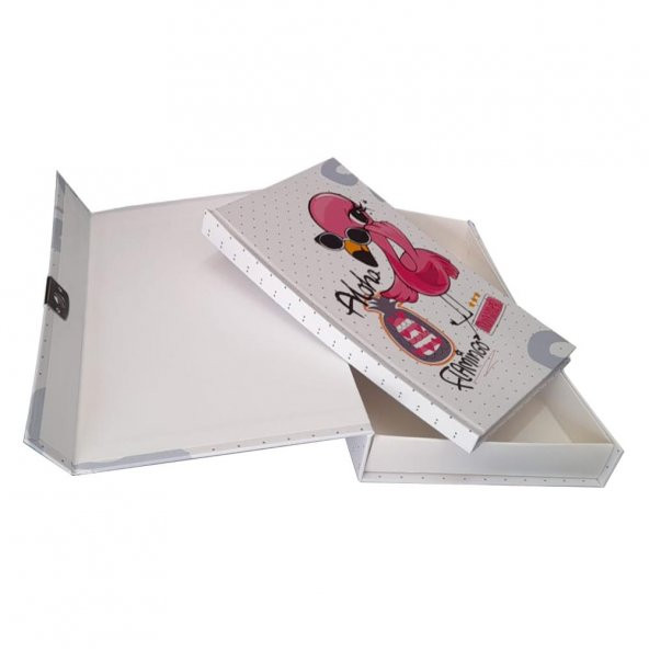 Hatıra Defteri Kilitli Kız Modeli Günlük Defteri Flamingo Hediye Kutulu 100 Yaprak Çizgili 1 Adet - 2