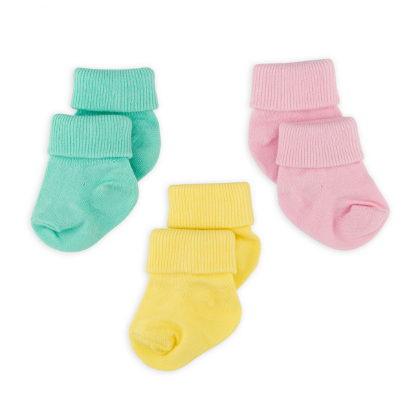 Novibaby 3lü Bambu Yenidoğan Bebek Çorap I Bee I 0-6 ay - 2