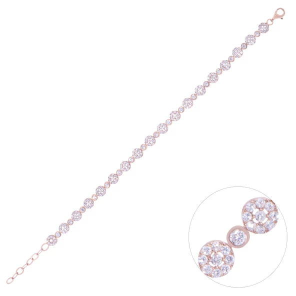 Nusnus Kadın Gümüş Bileklik Rose Gold ZRK 2160 7.9 GR ürün görseli 1