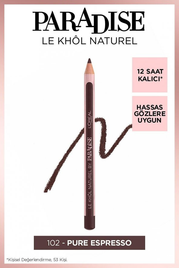 LOreal Paris Kahverengi Göz Kalemi - Loréal Paris Paradise Le Khol Göz Kalemi 102 Pure Espresso LKHLKLM