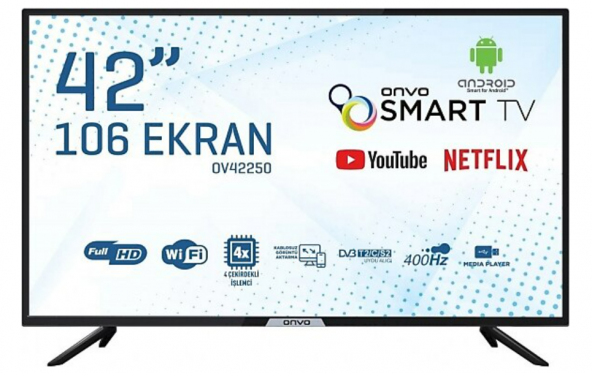 Onvo OV42250 Full HD 42" 106 Ekran Uydu Alıcılı Android Smart LED TV