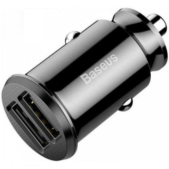 Baseus Grain Mini 2 USB Çıkışlı Araç Çakmaklık Şarjı, 3.1A Telefon ve Tablet Araç Şarj Başlığı
