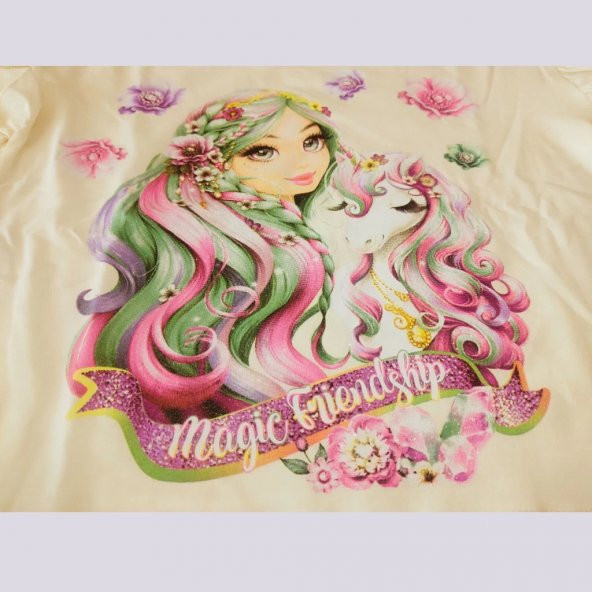 Magic Friendship Yazı Desenli Kız Çocuk Takım - 3