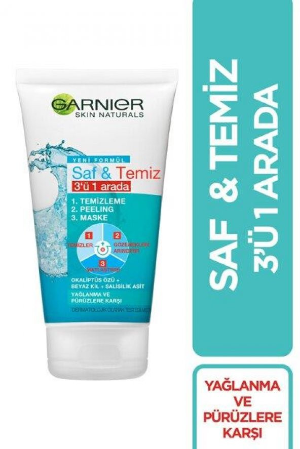 Garnier Saf & Temiz 3ü 1 Arada Yağlanma Ve Pürüzlere Karşı Temizleme Jeli 150 Ml 3600540685100