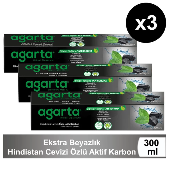 Doğal Hindistan Cevizi Özlü Aktif Karbon Diş Macunu 100 Ml/130 Gr x 3 adet