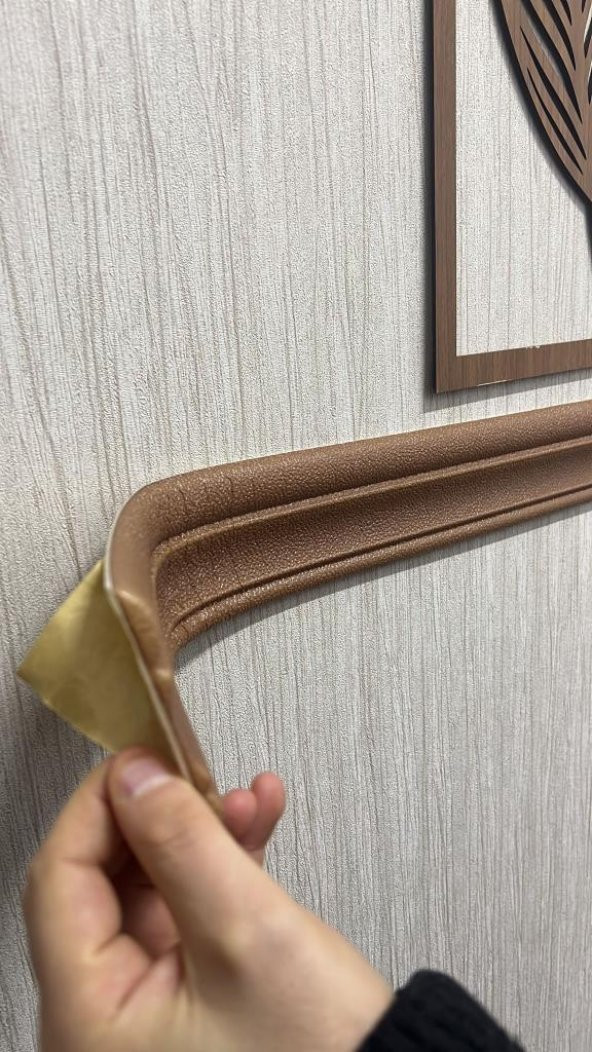 Renkli Duvarlar Kahverengi Düz 8cm-117cm Yapışkanlı Çıta Çerçeve SüpürgelikDÜZKAHVE - 3