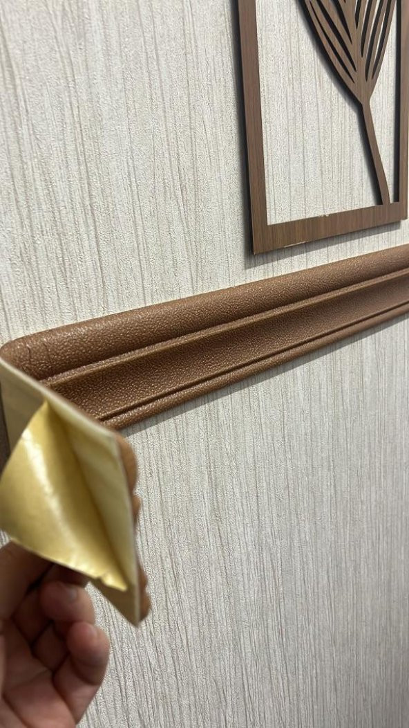 Renkli Duvarlar Kahverengi Düz 8cm-117cm Yapışkanlı Çıta Çerçeve SüpürgelikDÜZKAHVE - 4