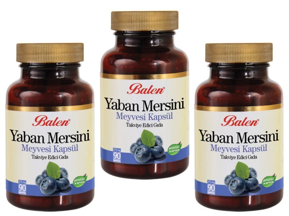 3 Adet Balen Yaban Mersini Ekstraktı (Bilbery) 400 Mg 90 Kapsül - Resim 2