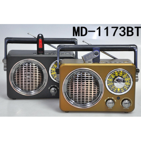 RADYO 1173BT Bataryalı Bluetooth Radyo Müzik Kutusu 25CM