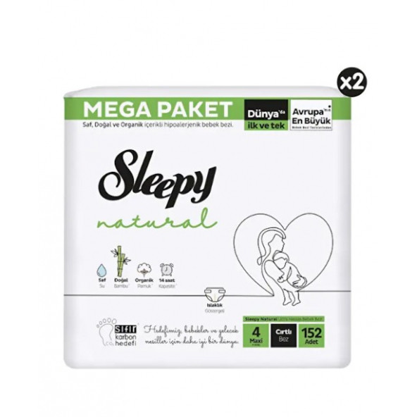 Sleepy Natural 4 Numara Maxi 304'lü Bebek Bezi