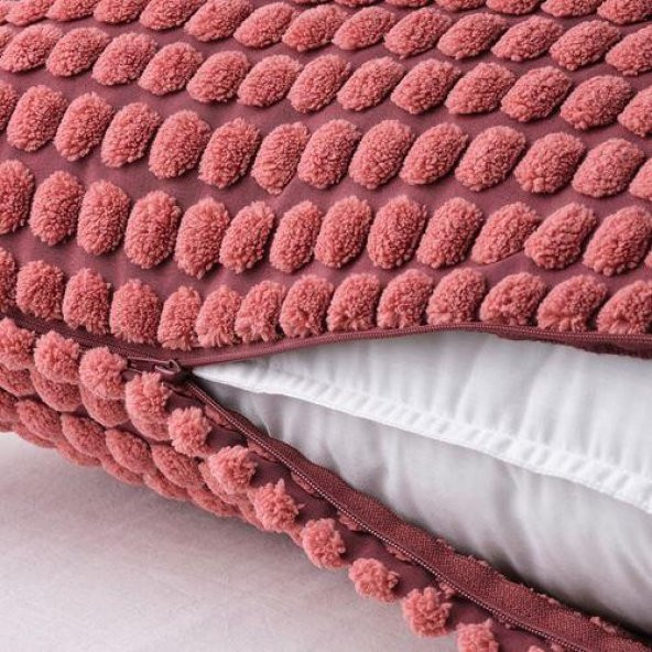 Kırlent Kılıfı Vişne Çürüğü Renk MeridyenDukkan 65x65 Cm Puantiye Temalı Ev Tekstili - 3