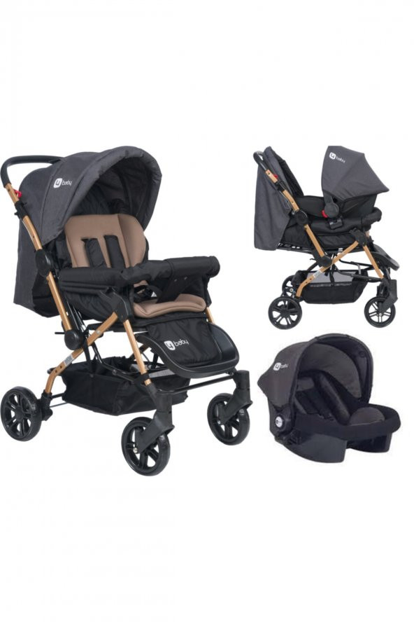 4 Baby Olimpos Travel Sistem Bebek Arabası - Siyah