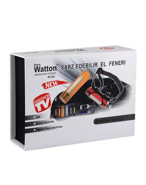 Watton WT-051 Powerbank Kafa Feneri - Resim 5