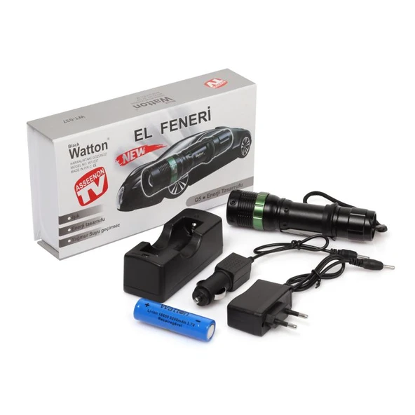 Watton WT-037 500 Lümen Şarjlı Zoomlu Acil Durum Feneri - 4