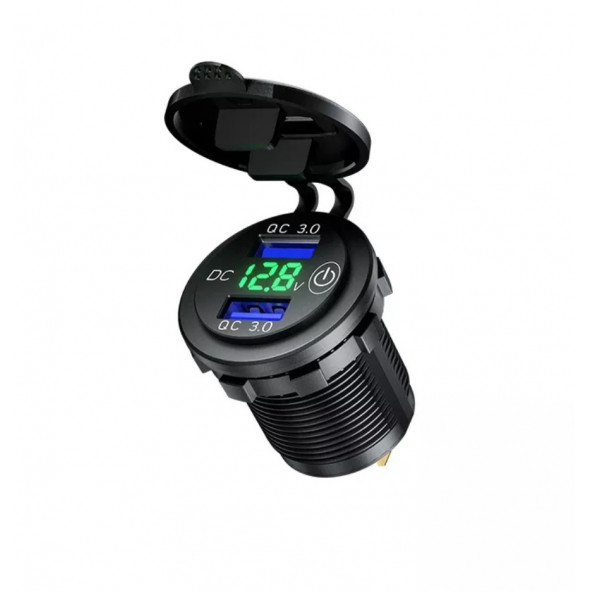 Araç/Motosiklet Hızlı Şarj Açma Kapama Anahtarlı YEŞİL IŞIK ürün görseli