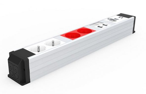 Avf Büro Tipi Aleminyum Priz Kasası 14 Modül Boş Siyah - 2