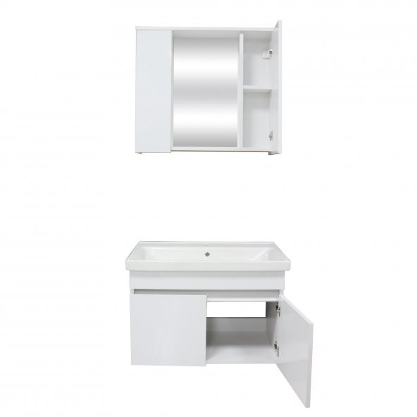 Karen Banyo Koza Banyo Dolabı Seti 80 Cm Beyaz Lavabo Dahil, Lavabolu 80 cm - 4