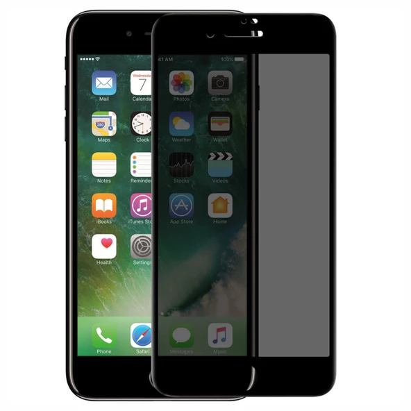 iPhone 7 / 8 Hayalet Privacy Gizli Seramik Mat Ekran Koruyucu Siyah