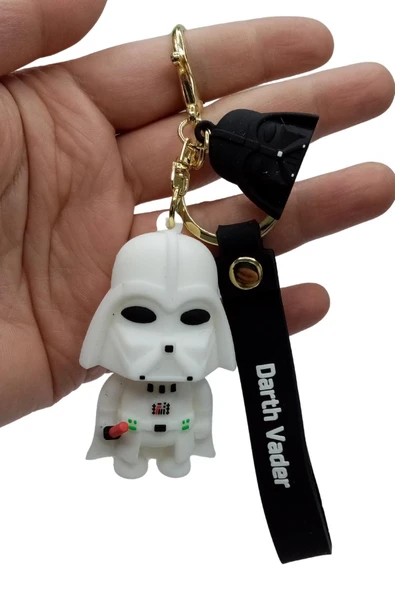 Star Wars Darth Vader Figür Beyaz Silikon Metal Anahtarlık - 11