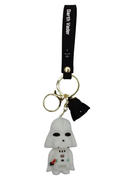 Star Wars Darth Vader Figür Beyaz Silikon Metal Anahtarlık - 10