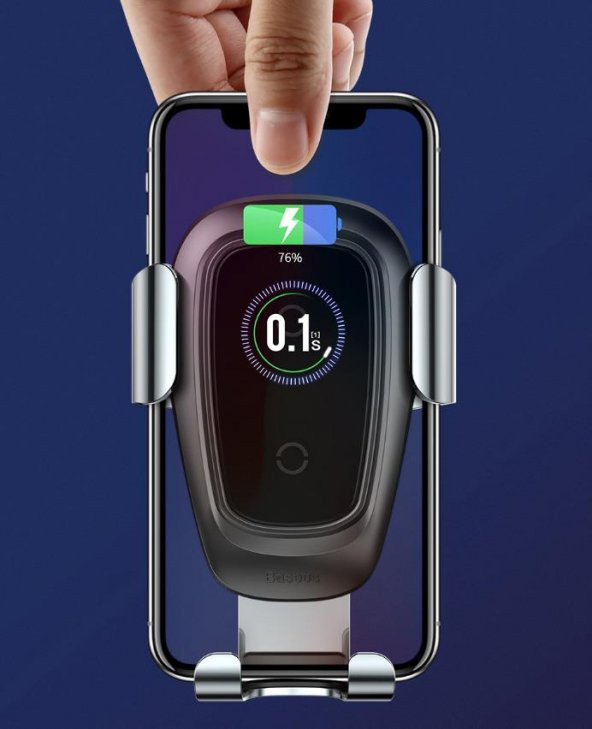 Baseus Araç İçi Kablosuz Araç Şarj Araç Havalandırma Telefon Tutucu Sağlam Tutuşlu Telefon Tutucu - 4